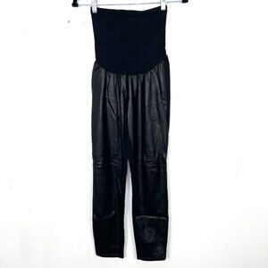Jessica Simpson Maternity‎ Faux Leather Leggings Black Full Panel Medium